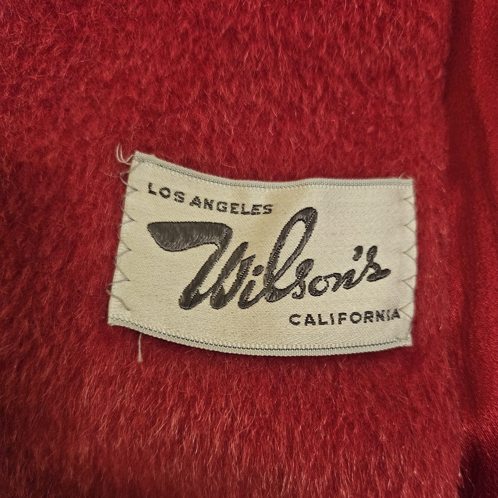 Vintage 50s Large Women's Hot Pink Wool Coat With 3/4 Sleeves And Large Buttons - Picture 8 of 10